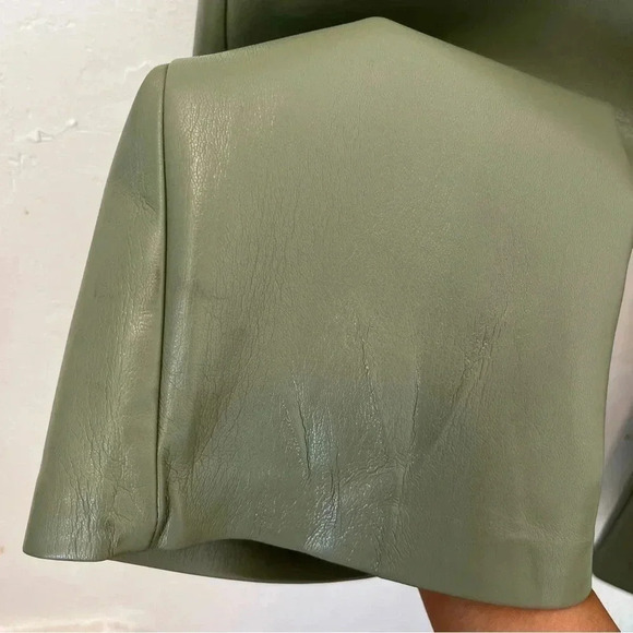 ARITZIA WILFRED MEILNA CROPPED VEGAN LEATHER PANT SAGE GREEN SZ 10 - Picture 4 of 11